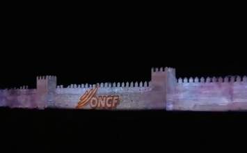 Mapping de l'ONCF à Chellah à l’occasion du cinquantenaire de l’office en 2013